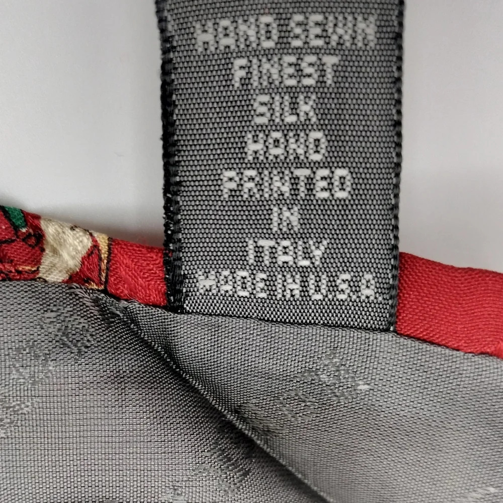 Parisian Robert Talbott Men's Tie Silk Hand Sewn Italy Christmas Santa Holiday - Picture 4 of 10